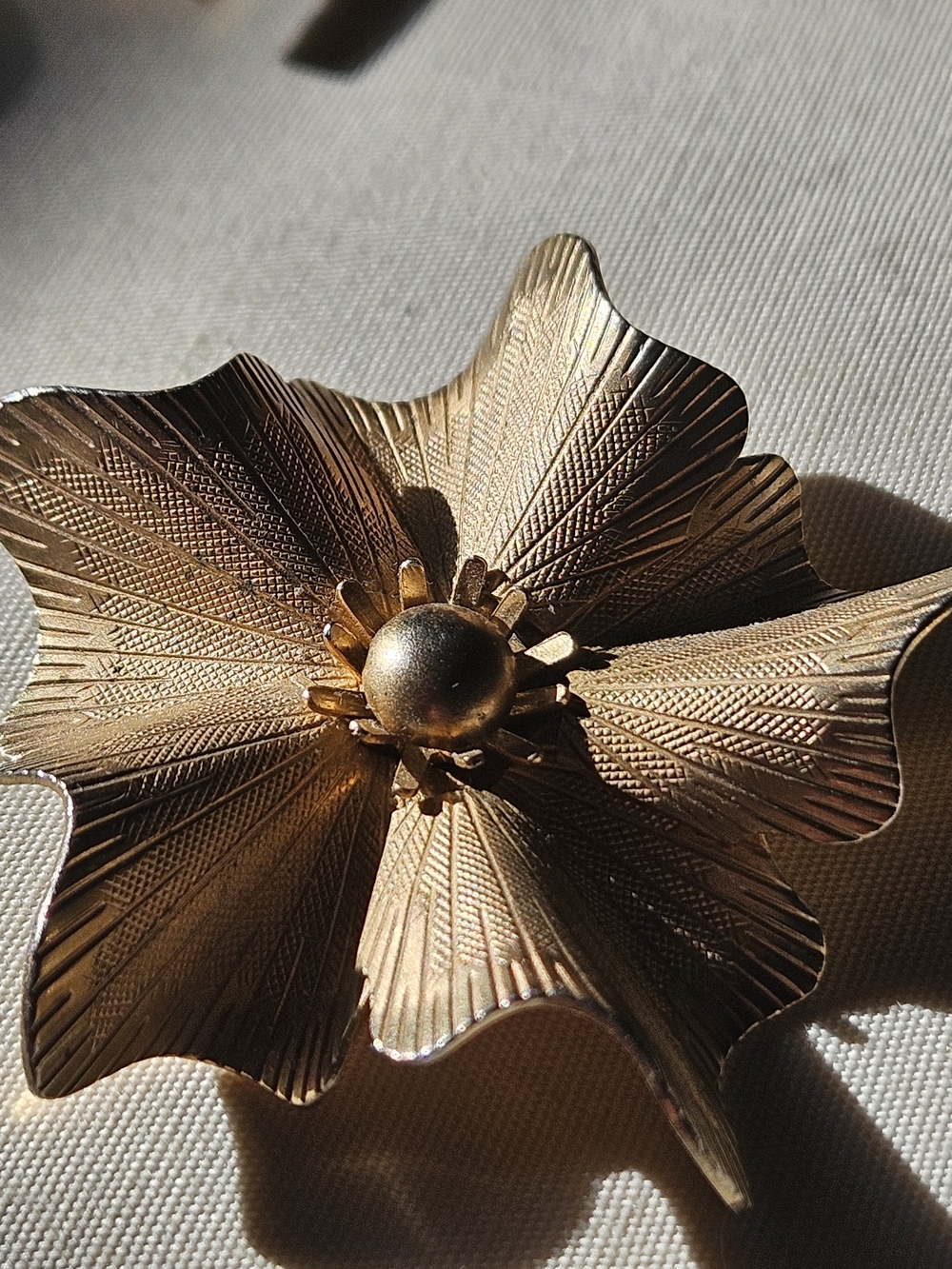 Coro Gold-tone Floral Statement Brooch